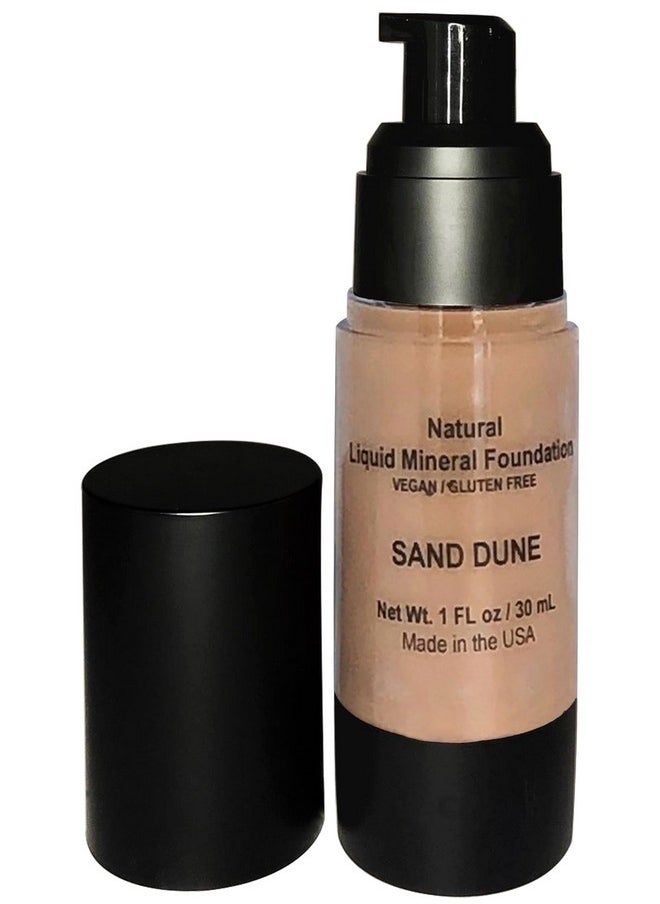 100% Natural Foundation, Organic, Vegan, Aloe Based, Natural Sun Protection, Gluten Free, Cruelty Free, Made In The Usa, 1Fl Oz. (Sand Dune - A Medium Olive)
