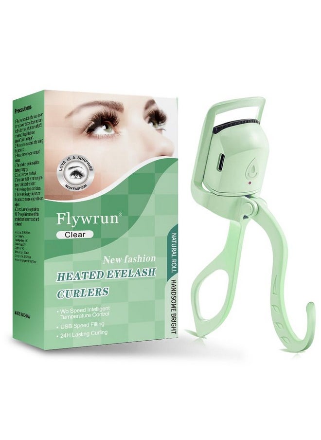 Heated Eyelash Curler - Fast Heat Up Within 5S - 24 Hours Long Lasting - Rechargeable Electric Eyelash Curler - Temperature Control - Safe Anti-Burn Lash Curler - Quick Natural Curling Eye Lashes