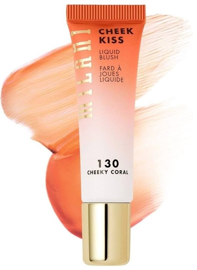 Milani Liquid Cheek Blush #130 Cheeky Coral - 11ml | Lightweight, Buildable, Long-Lasting Formula | Perfect for Natural or Bold Looks