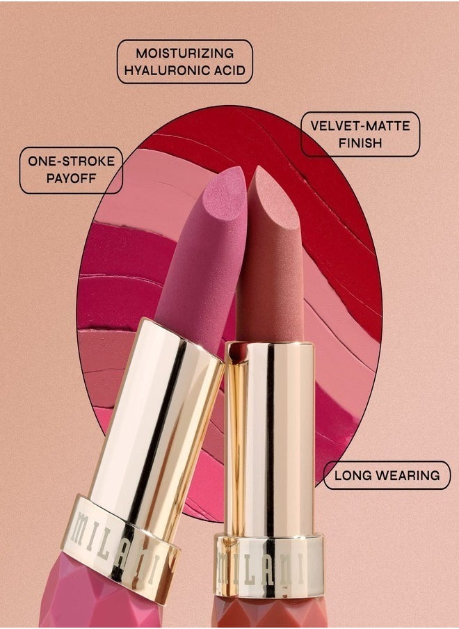Milani Color Fetish Matte Lipstick - Shade  340 Poppy (4g) | Long-Lasting, Highly Pigmented, Bold Color | Lightweight, Velvet Matte Finish | Comfortable, Full-Coverage Lipstick