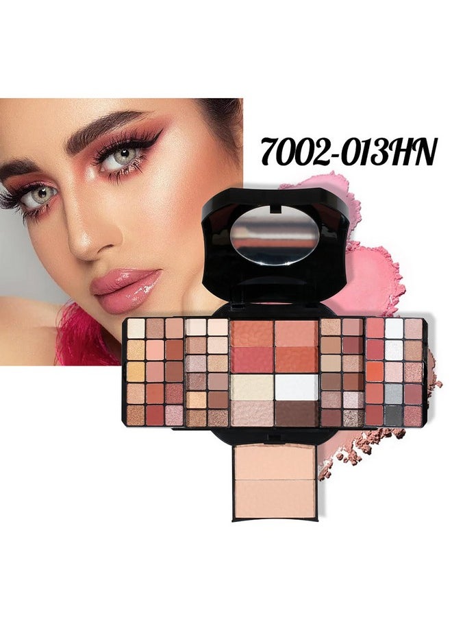 All In One Makeup Kit For Women Includes 54 Color Eyeshadow Palette Eyeliner Mascara Makeup Brushes Liquid Lipstick Eyebrow Soap (013Black)