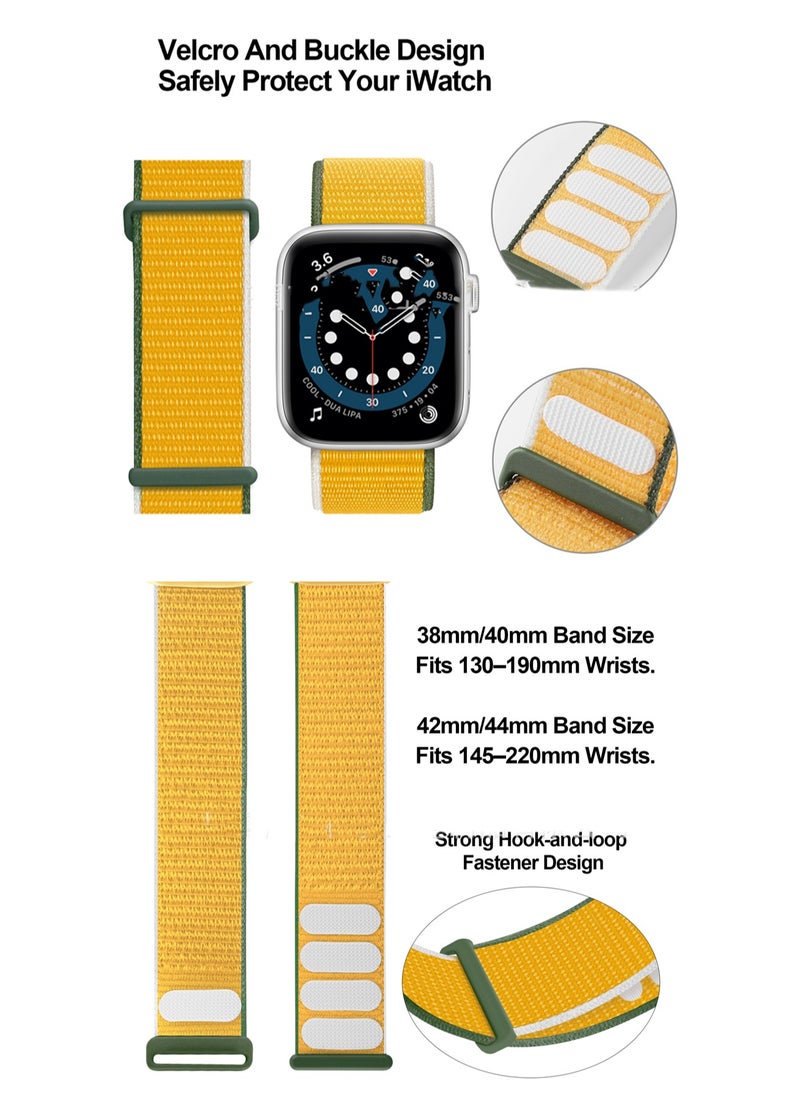 Yellow Green 38/40/41mm/Series10-42 Compatible With Apple Watch, Suitable For Men And Women, Velcro Strap Wristband Compatible With Iwatch Series