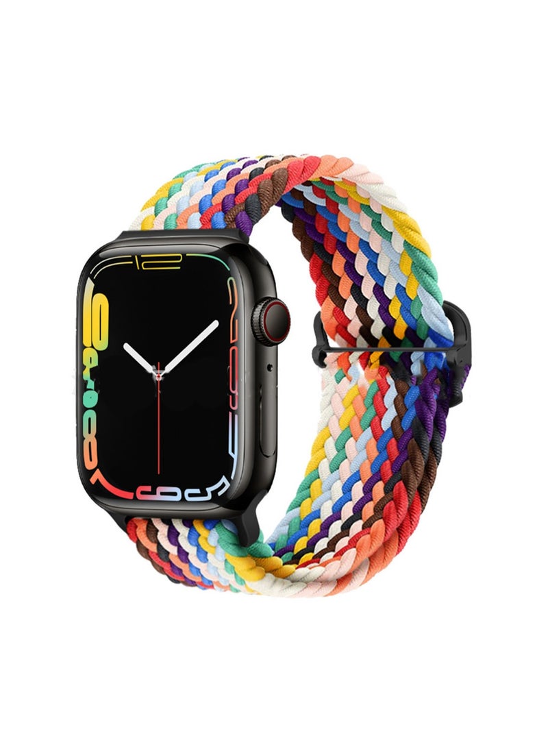 Colorful 42/44/45/46/49mm Universal Compatible With Apple Watch, Suitable For Both Men And Women, Nylon Woven Slide Buckle Watch Strap Wristband Compatible With Iwatch Series