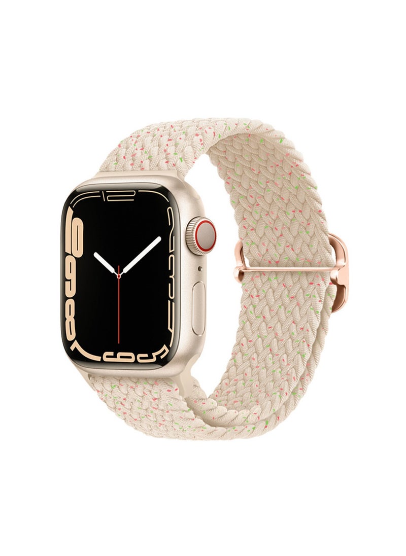 Starlight White Dots 38/40/41/42mm-S10 Universal Compatible With Apple Watch, Suitable For Both Men And Women, Nylon Braided Slider Strap Wristband Compatible With Iwatch Series