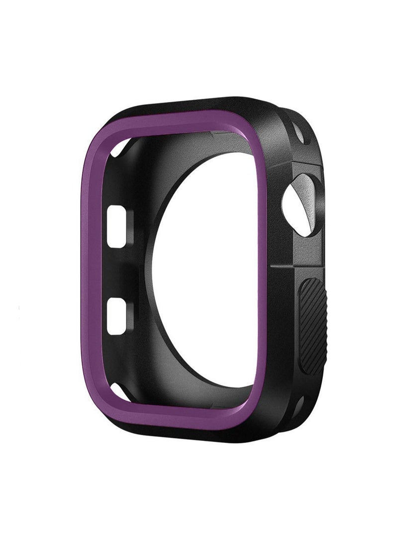 Black + Purple 45mm Suitable For Apple Watch Ultra Two-Color Silicone Protective Cover, Anti-Fall