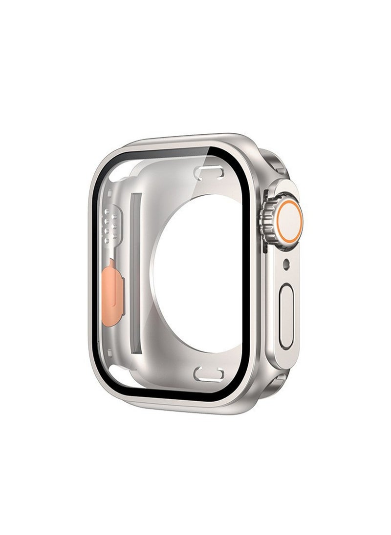 Titanium Gold + Orange For Apple Iwatch S10 (46mm) Protective Cover Tempered Film Integrated, Waterproof And Drop-Proof