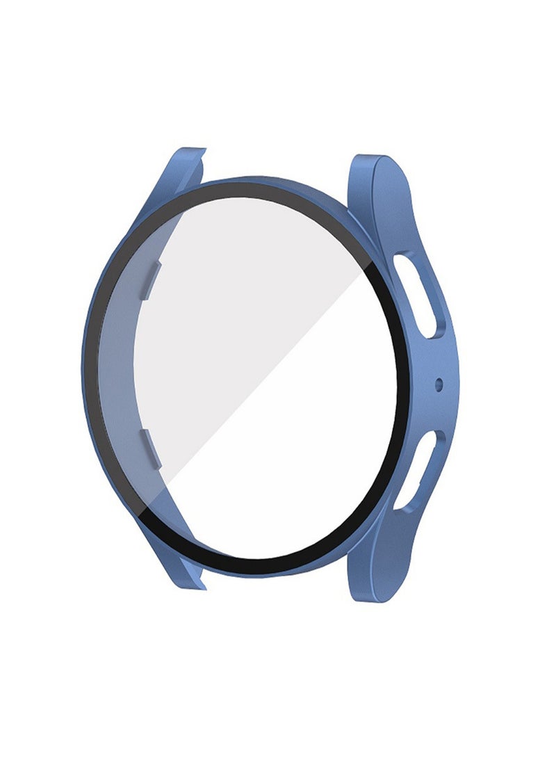 Blue Pc + Tempered Glass Galaxy Watch 44mm Protective Case Tempered Film Integrated, Waterproof And Drop-Proof