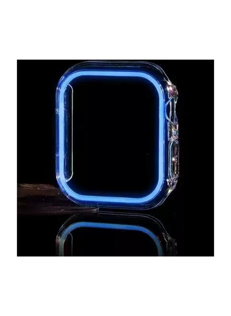 Luminous Blue For Apple Iwatch S10 46mm Fluorescent Protective Cover Hollow, Waterproof And Drop-Proof