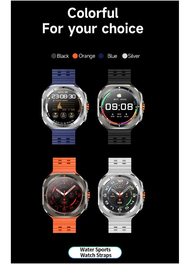 New Arrival Z7 Ultra Smart Watch,Compass Smart Watch For Outdoor Sport,Bluetooth Call,Heart Rate Fitness Monitor,Wireless Charging,Message Reminder,Sport Watch For Men And Woman,Water Proof,Gesture Control,Multifunctional,With 2 Bands