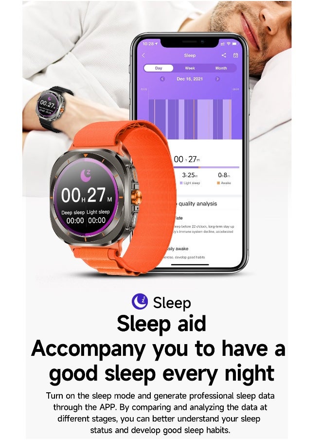 New Arrival Z7 Ultra Smart Watch,Compass Smart Watch For Outdoor Sport,Bluetooth Call,Heart Rate Fitness Monitor,Wireless Charging,Message Reminder,Sport Watch For Men And Woman,Water Proof,Gesture Control,Multifunctional,With 2 Bands
