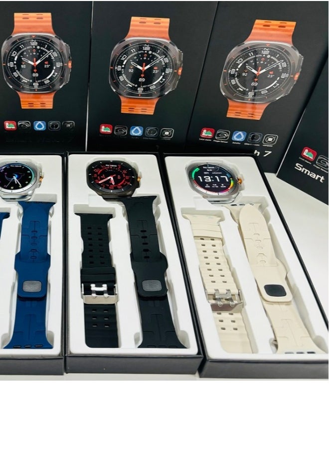 New Arrival Z7 Ultra Smart Watch,Compass Smart Watch For Outdoor Sport,Bluetooth Call,Heart Rate Fitness Monitor,Wireless Charging,Message Reminder,Sport Watch For Men And Woman,Water Proof,Gesture Control,Multifunctional,With 2 Bands