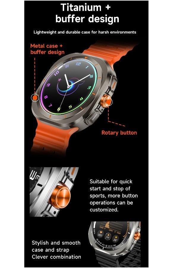 New Arrival Z7 Ultra Smart Watch,Compass Smart Watch For Outdoor Sport,Bluetooth Call,Heart Rate Fitness Monitor,Wireless Charging,Message Reminder,Sport Watch For Men And Woman,Water Proof,Gesture Control,Multifunctional,With 2 Bands