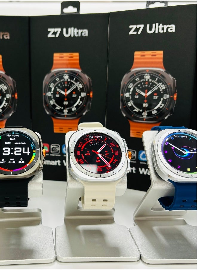New Arrival Z7 Ultra Smart Watch,Compass Smart Watch For Outdoor Sport,Bluetooth Call,Heart Rate Fitness Monitor,Wireless Charging,Message Reminder,Sport Watch For Men And Woman,Water Proof,Gesture Control,Multifunctional,With 2 Bands