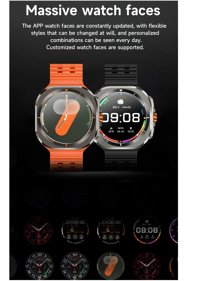 New Arrival Z7 Ultra Smart Watch,Compass Smart Watch For Outdoor Sport,Bluetooth Call,Heart Rate Fitness Monitor,Wireless Charging,Message Reminder,Sport Watch For Men And Woman,Water Proof,Gesture Control,Multifunctional,With 2 Bands