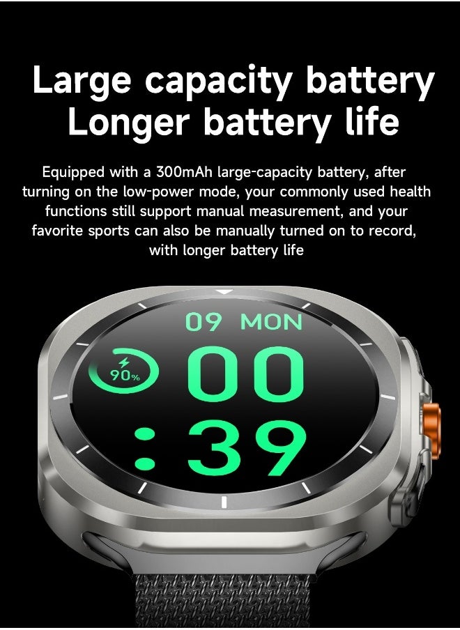 New Arrival Z7 Ultra Smart Watch,Compass Smart Watch For Outdoor Sport,Bluetooth Call,Heart Rate Fitness Monitor,Wireless Charging,Message Reminder,Sport Watch For Men And Woman,Water Proof,Gesture Control,Multifunctional,With 2 Bands