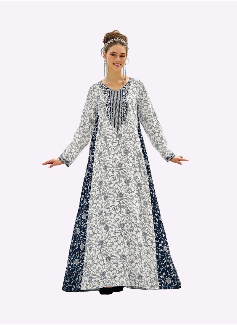 Sara Arabia Rose Scroll Design Jalabiya