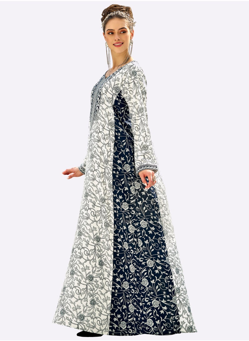 Sara Arabia Rose Scroll Design Jalabiya