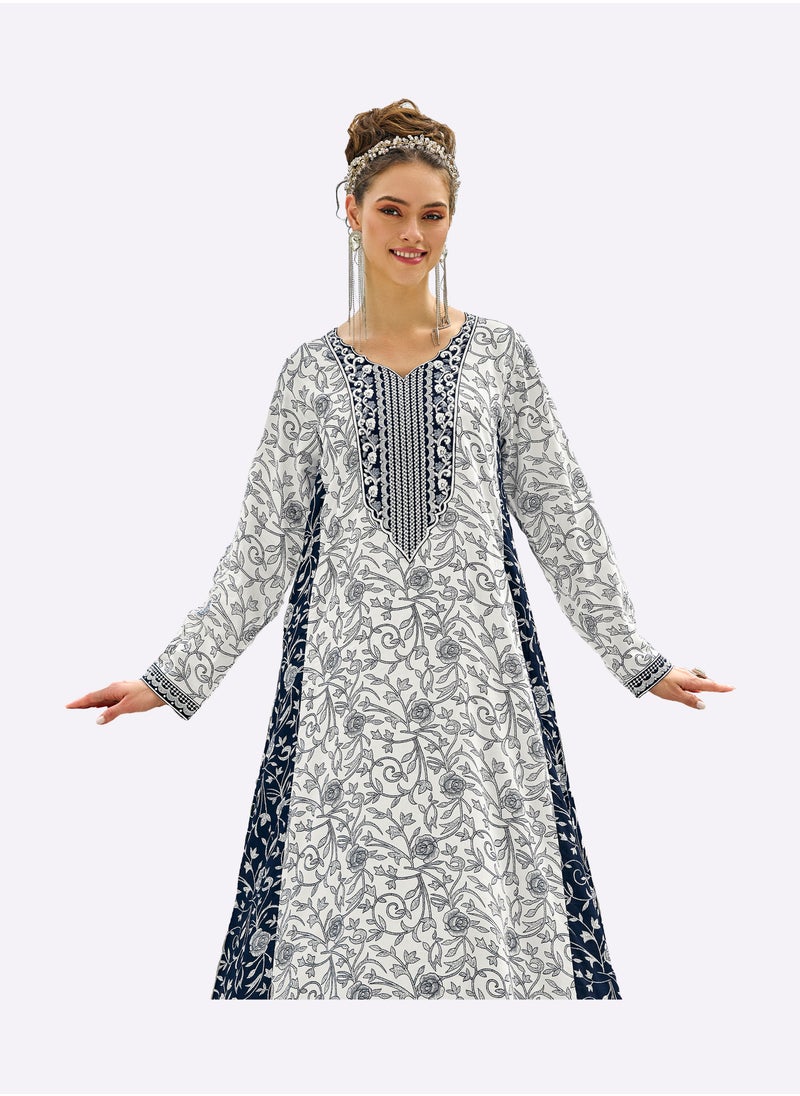 Sara Arabia Rose Scroll Design Jalabiya