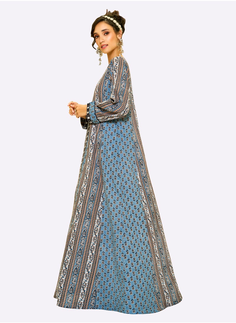 Sara Arabia Flora Stripe Jalabiya