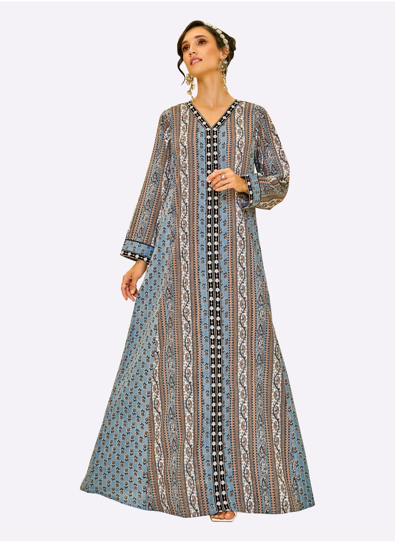 Sara Arabia Flora Stripe Jalabiya