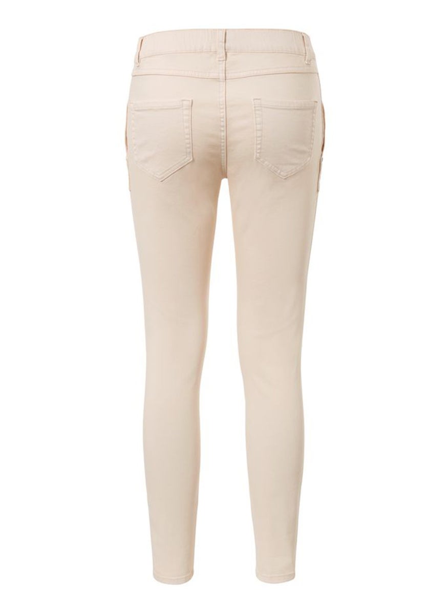 Women Slime Fit Plain Denim Jeans, Off White