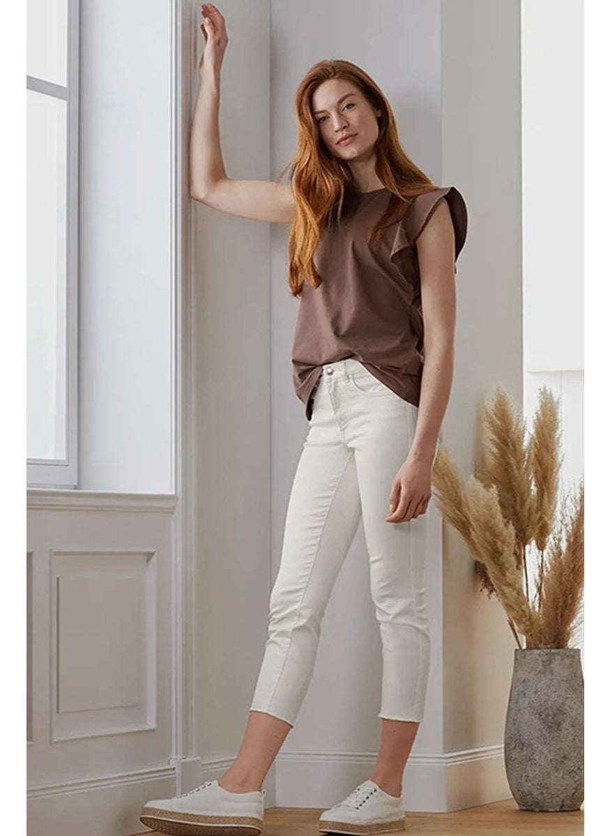 Women Slim Fit Plain Stretchable Jeans, White