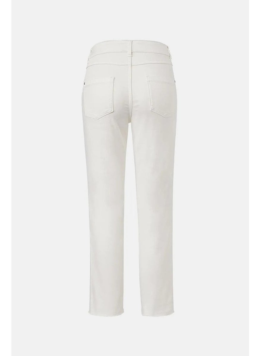 Women Slim Fit Plain Stretchable Jeans, White