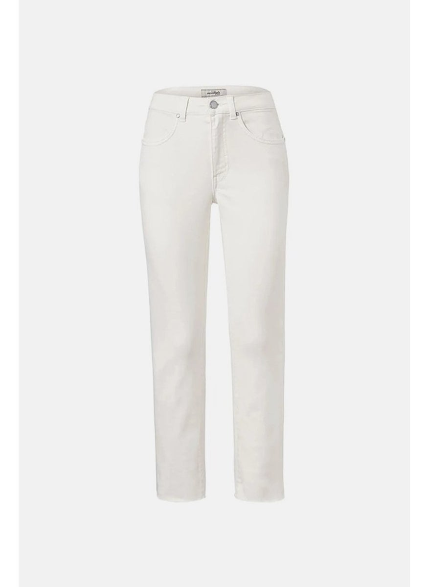 Women Slim Fit Plain Stretchable Jeans, White