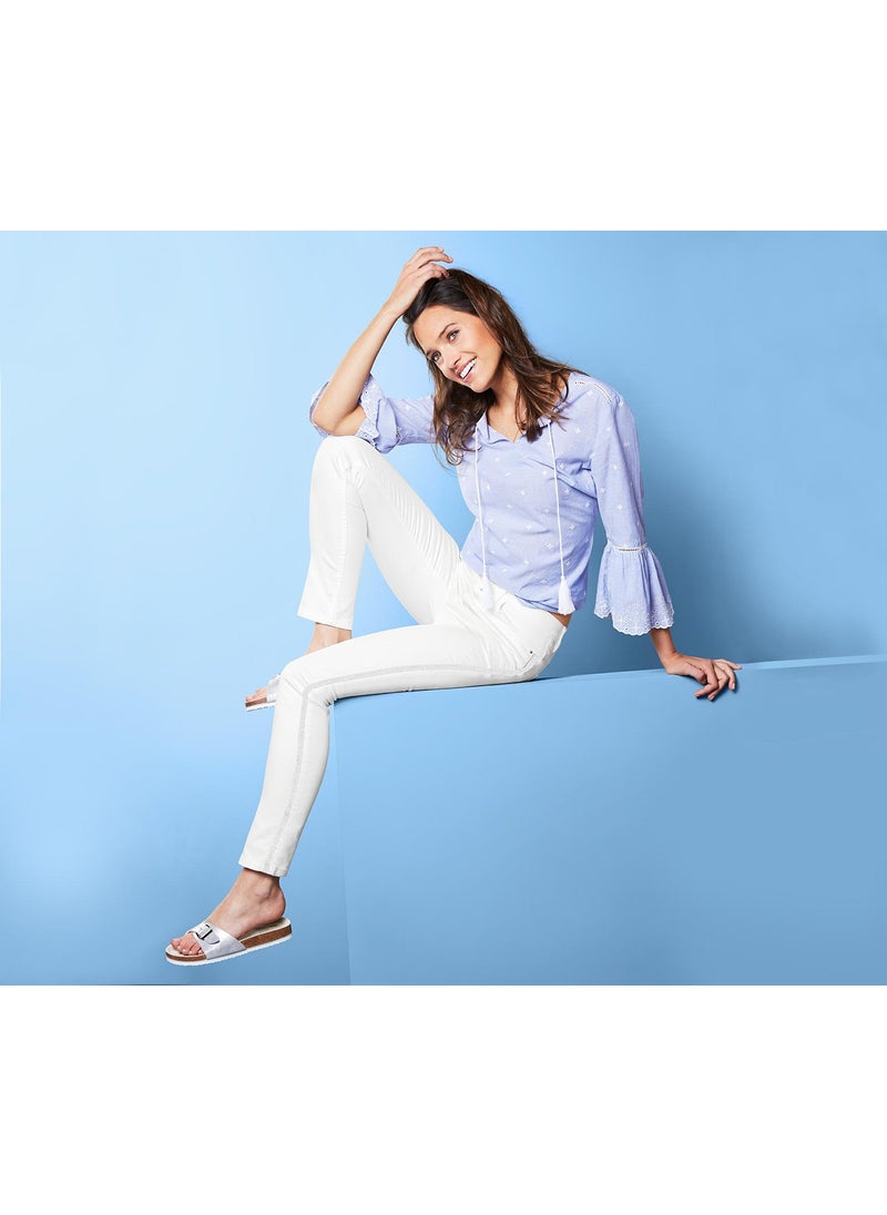 Women Regular Fit Plain Stretchable Jeans, White