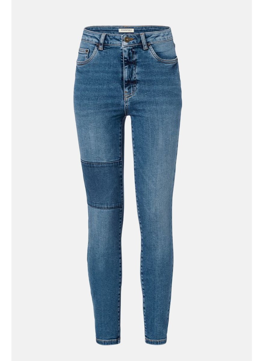 Women Skinny Fit Washed Denim Jeans, Blue