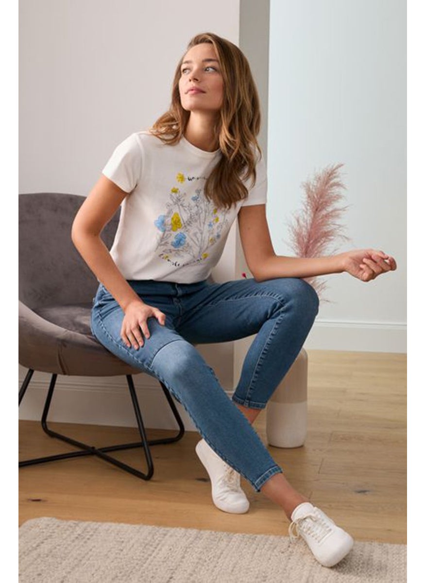 Women Skinny Fit Washed Denim Jeans, Blue