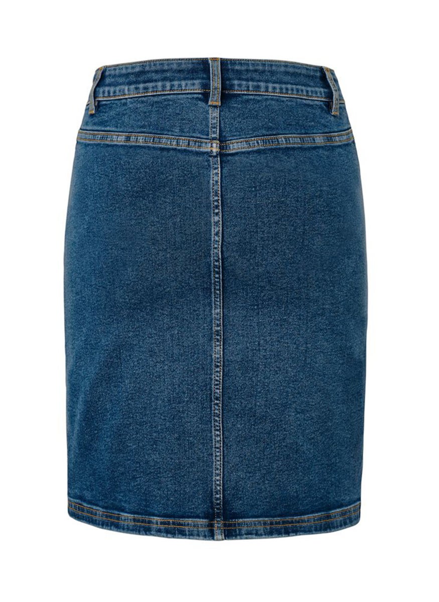 Women Washed Denim Mini Skirt, Blue