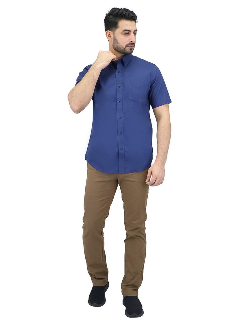 Men's Wrinkle Free Cotton Oxford Short Sleeve Shirt