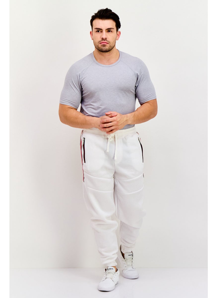 Men Regular Fit Solid Sweatpants Pants, White