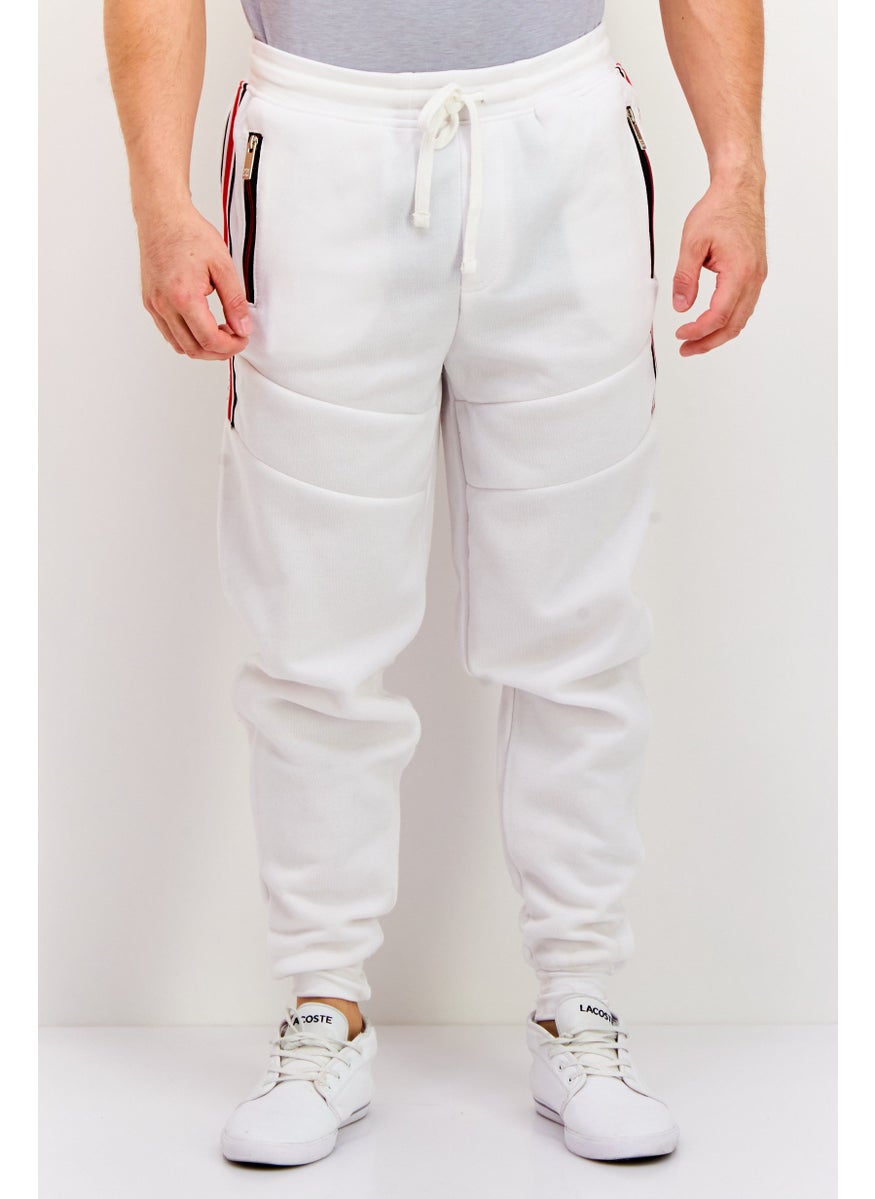 Men Regular Fit Solid Sweatpants Pants, White