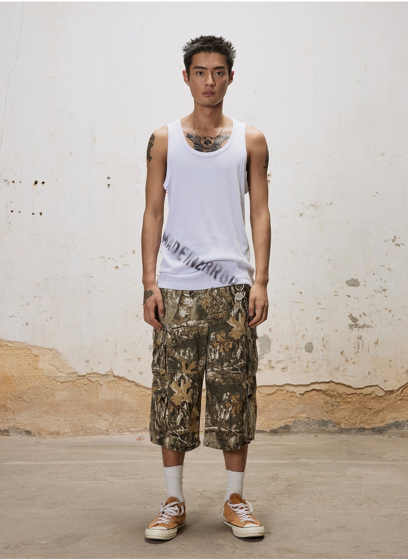 New UNF Retro Leaf Camouflage Cropped Pants