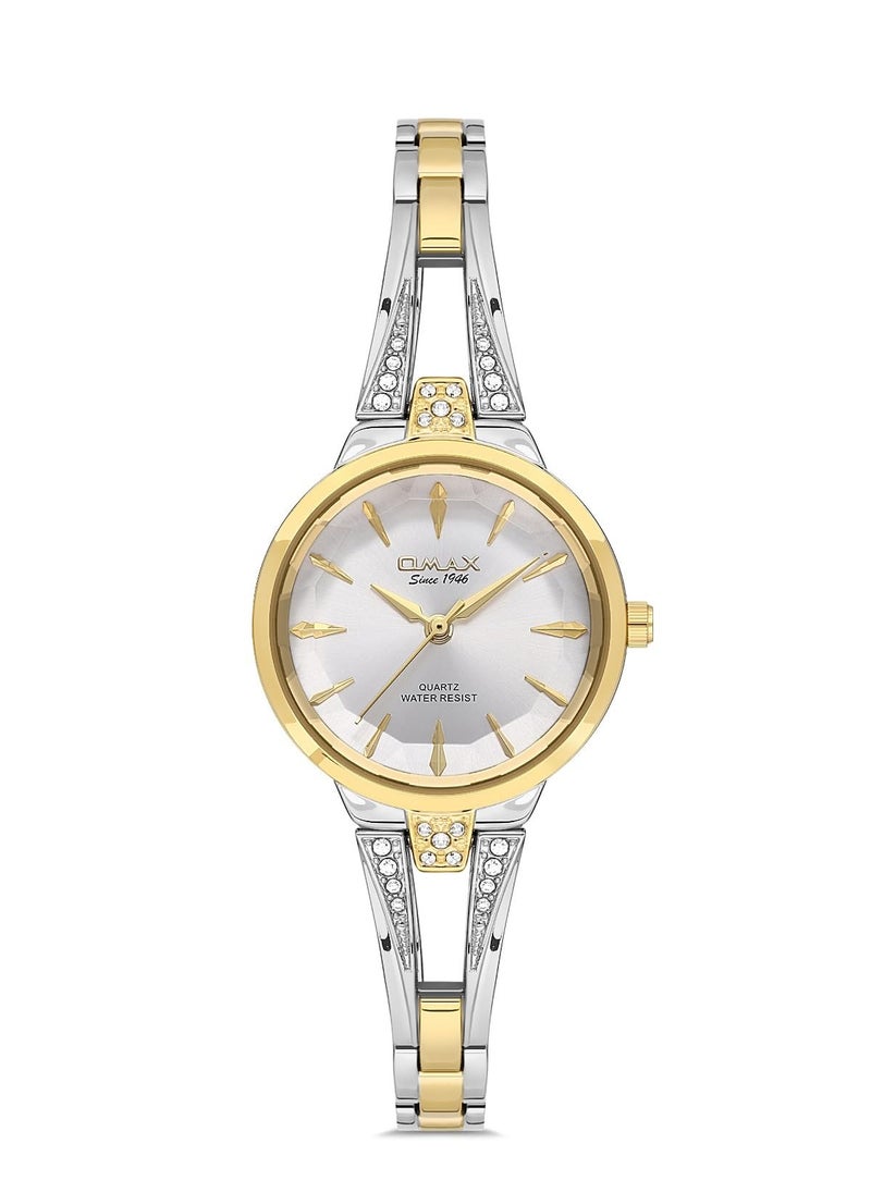 Omax Original Watches for Women Full Gold Stainless Steel Classic Strap 31mm Crystal Round Shape Analog Wrist Watch For Woman 100% Waterproof Business Casual Wear Gifts Made in Japan 1 Year Warranty