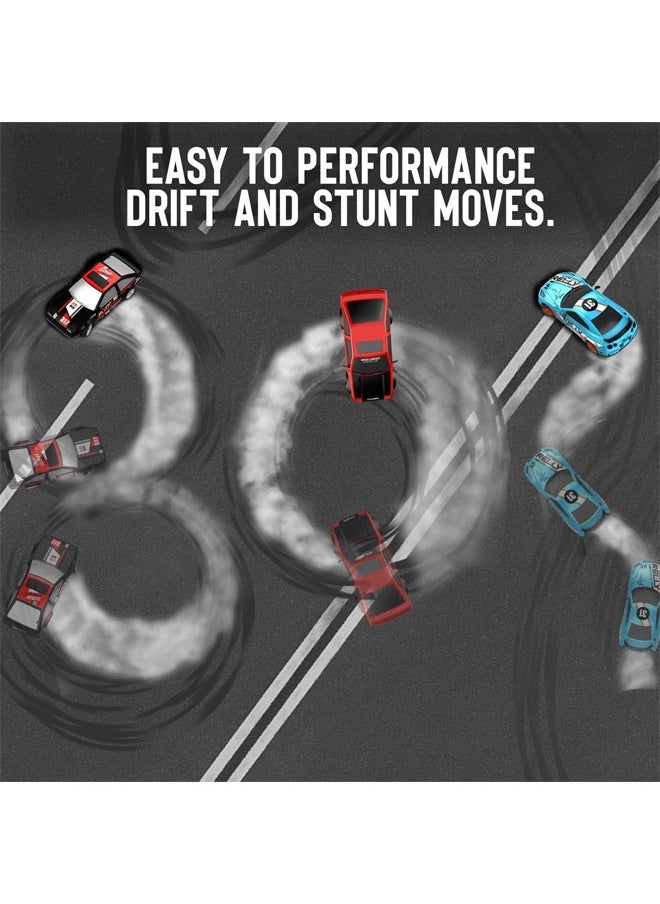 1:24 Scale RC Drift Car, 10MPH 4WD Remote Control Car with LED Light, Racing and Drifting Wheels, 2 Rechargeable Batteries, Toy for Boys, Girls, Kids - Red