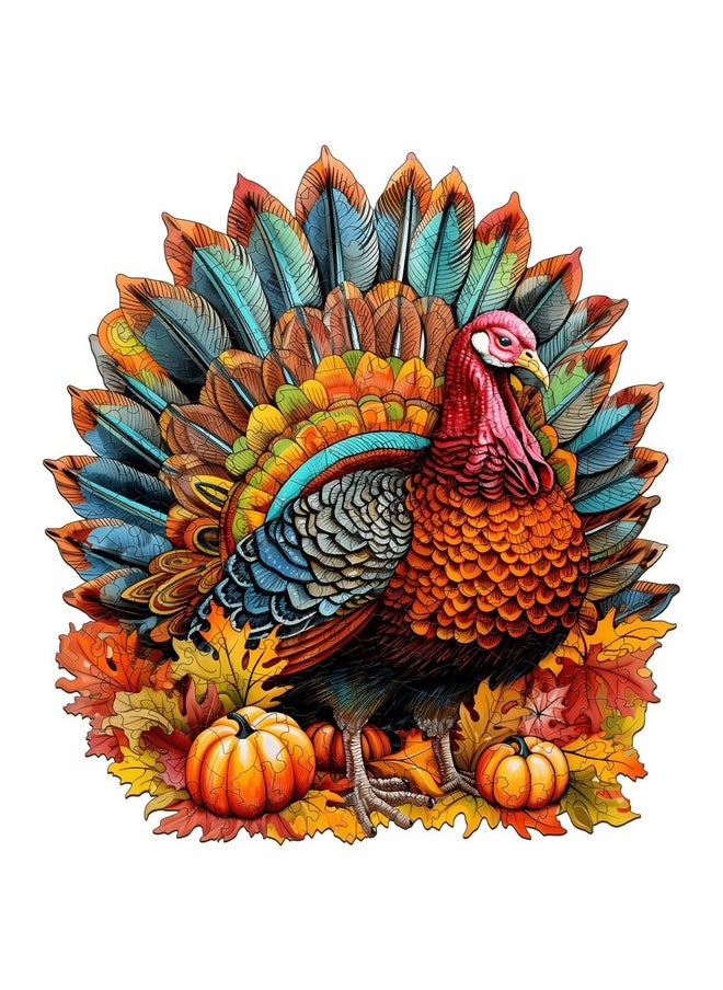 Wooden Puzzle For Adults, Colorful Turkey Puzzle (L, 270Pcs, 13.3