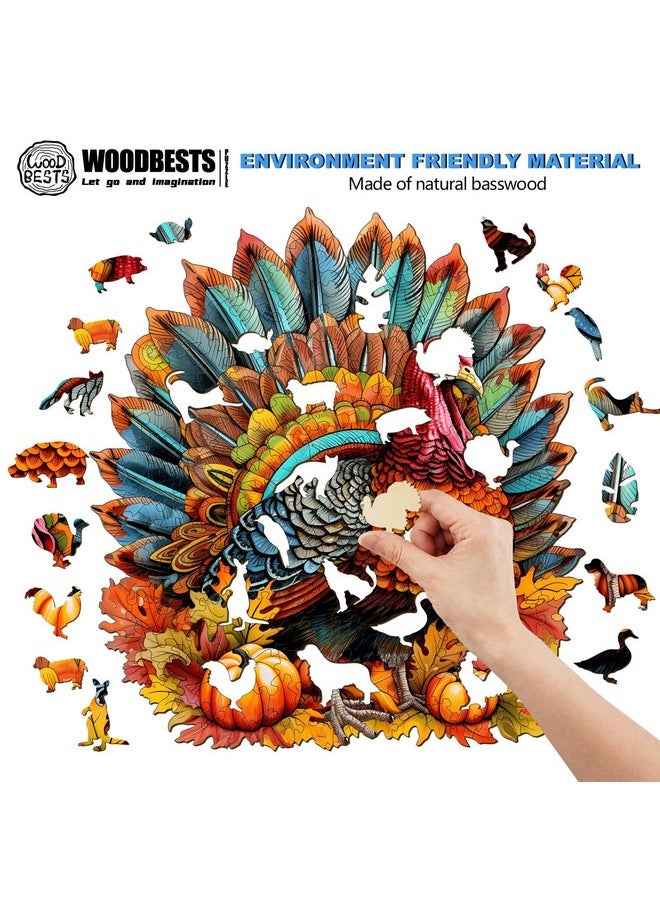 Wooden Puzzle For Adults, Colorful Turkey Puzzle (L, 270Pcs, 13.3