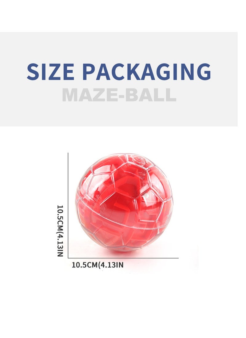 3D Puzzle Maze ball Children's Intelligence Breakthrough Concentration Training Fingertip Desktop Game Toy (Red)