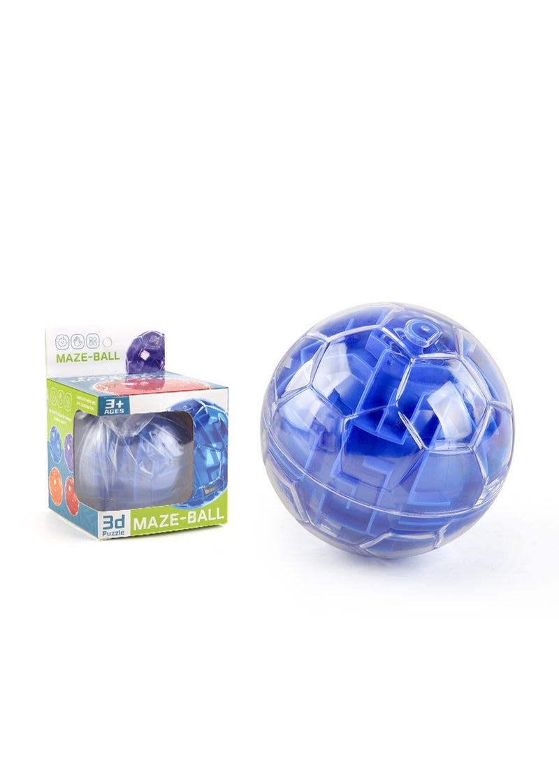 3D Puzzle Maze ball Children's Intelligence Breakthrough Concentration Training Fingertip Desktop Game Toy (Blue)