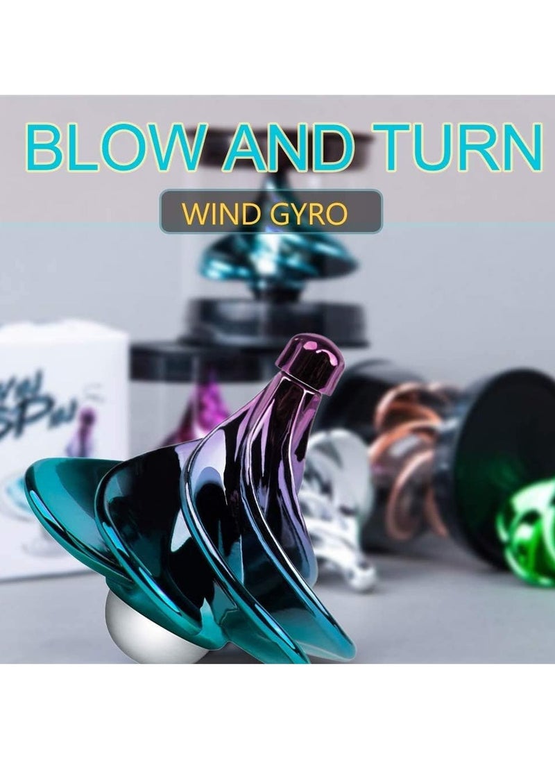 Spinning Top, Wind Top, Wind-Blown Spinning Top, Desktop Decompression Toy, Airflow Spinning Top, Desktop Gyroscope, Stress Relief Toy Birthday Gift