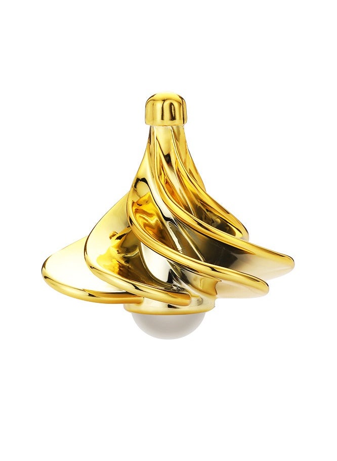 Spinning Top, Wind Top, Wind-Blown Spinning Top, Desktop Decompression Toy, Airflow Spinning Top, Desktop Gyroscope, Stress Relief Toy Birthday Gift(Gold)