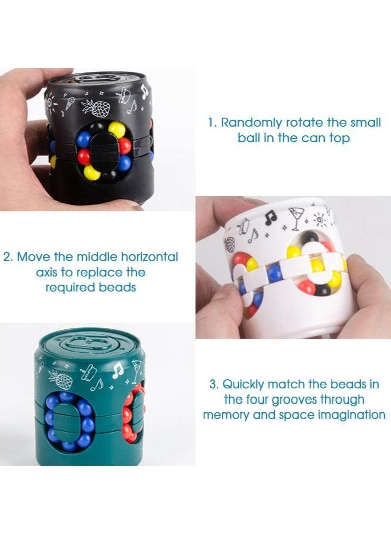 Rotating Magic Bean Cube Decompression Creative Ball Cans Magic Cube Decompression Decompression Toy Fingertip Gyroscope (Orange Color)