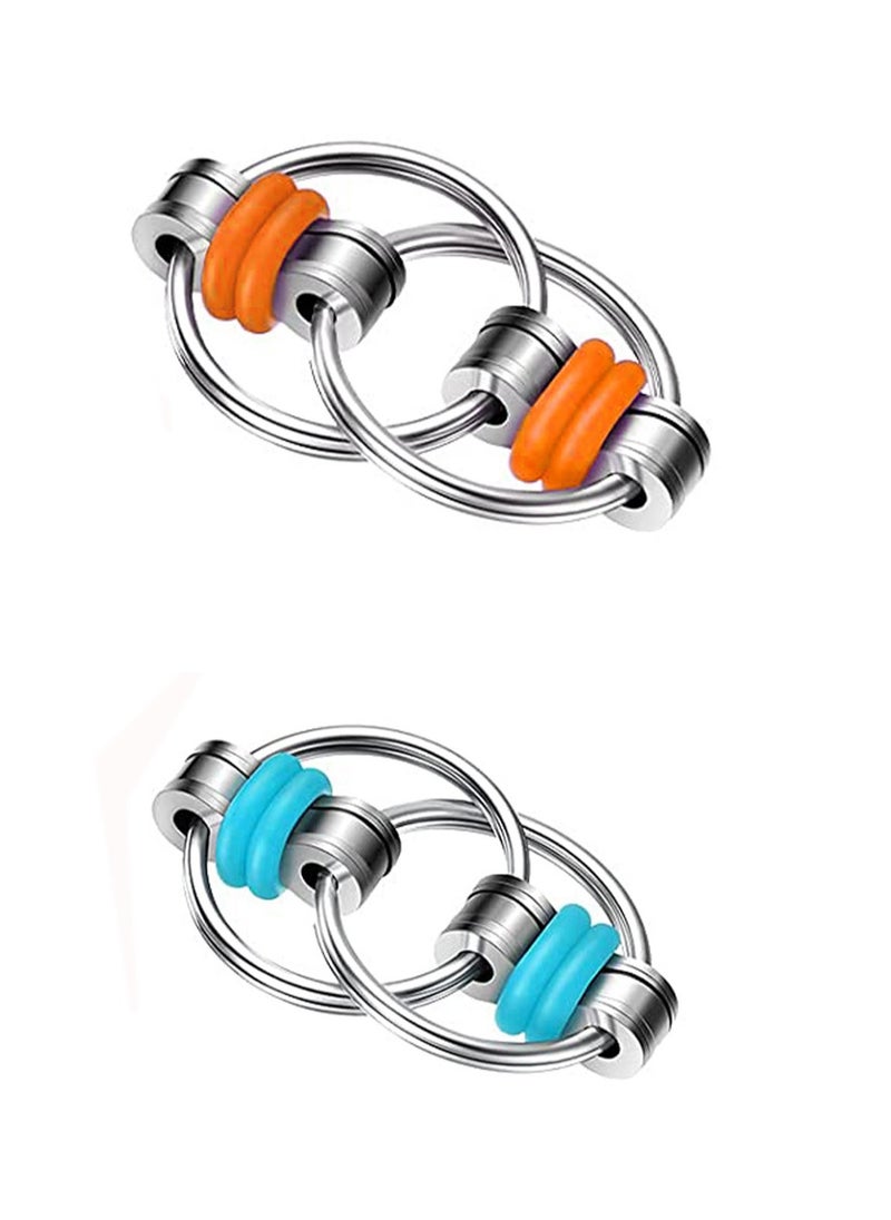 The Original Flip Chain Stress Relief Toy - Great for ADHD, Anxiety and Autism - Bicycle Chain Stress Relief Stress Relief Gift for Adults and Kids (Orange+Blue)