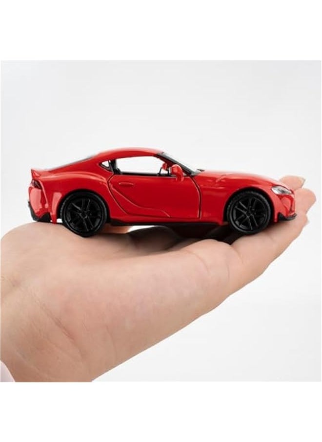 1/36 Toyota Supra Alloy Model Car with Pull Back Function Toy Car for Collecting and Decorating Model Toys, Car Gifts for Boys and Girls (Red)