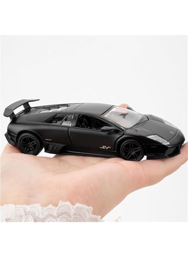 1/36 Scale Lamborghini Murciélago LP670-4 Casting Car Model, Zinc Alloy Toy Car for Kids, Pull Back Vehicles Toy Car for Toddlers Kids Boys Girls Gift (Black)