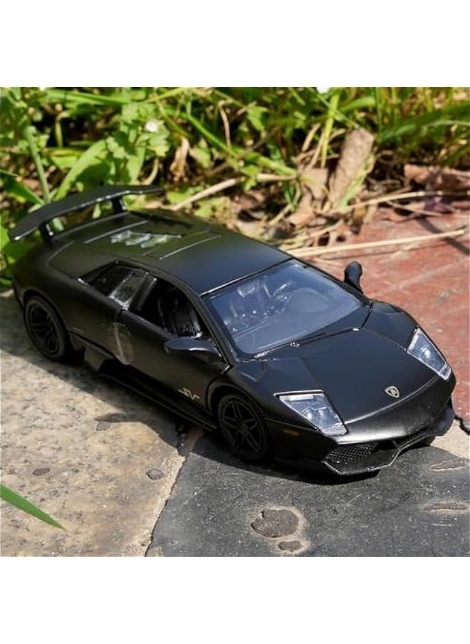 1/36 Scale Lamborghini Murciélago LP670-4 Casting Car Model, Zinc Alloy Toy Car for Kids, Pull Back Vehicles Toy Car for Toddlers Kids Boys Girls Gift (Black)