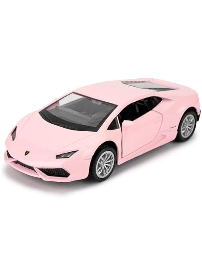 1/36 Scale Lamborghini Huracan LP610-4 Casting Car Model, Zinc Alloy Toy Car for Kids, Pull Back Vehicles Toy Car for Toddlers Kids Boys Girls Gift (Pink)